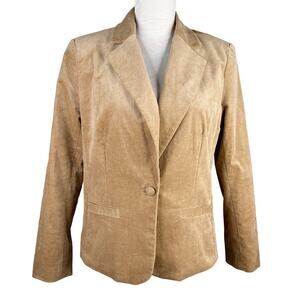 Soho Jeans NY & Company Corduroy Blazer Tan Large New